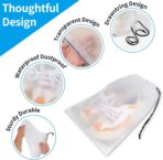 Waterproof Travel Drawstring Shoe Bags for Packing, Storage, Travel Essentials for Men and Women, 15.7 x 11.8 inches, Clear, 5 pieces - Image 4