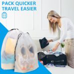 Waterproof Travel Drawstring Shoe Bags for Packing, Storage, Travel Essentials for Men and Women, 15.7 x 11.8 inches, Clear, 5 pieces - Image 8