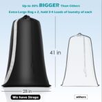 Heavy Duty Laundry Bag 2 Pack XL Nylon Laundry Bags with Straps, Washable Large Dirty Clothes Organizer with Drawstring Closure, Travel Washing Bag Fit a Laundry Hamper or Basket - Image 3