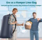 Heavy Duty Laundry Bag 2 Pack XL Nylon Laundry Bags with Straps, Washable Large Dirty Clothes Organizer with Drawstring Closure, Travel Washing Bag Fit a Laundry Hamper or Basket - Image 5