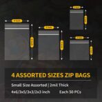 200 Pack Small Plastic Bags For Jewelry, Mini Baggies 4 Assorted Sizes. 2x3 3x3 3x5 4x6 Inch 2 Mil Thick Poly Zipper Lock Bags Clear for Jewelry, Bead, Crafts, Small Parts Storage - Image 3