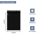 KKBESTPACK 100 Large Poly Mailers 10x13 Shipping Bags for Small Business – Self Sealing Package Envelopes (10 x 13 Pack of 100, Black) - Image 3