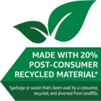 Amazon Basics 39 Gallon Lawn & Leaf Heavy Duty Drawstring Trash Bags, 20% Post Consumer Recycled, 40 Count, Black - Image 6