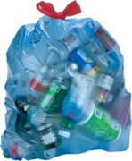 Amazon Basics Blue Recycling Drawstring Trash Bags, Tall Kitchen, Unscented, 13 Gallon, 60 Count - Image 3