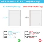 Self Sealing Cellophane Bags, Clear Resealable Bags for Packaging Shirt, 10x14 in, 100 Pcs - Image 3