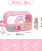 MONSTINA Snack Bag Clear Pouch, Makeup Travel Toiletry Bag, Clear Embroidery Letters Cosmetic Bag for Women Girls,Valentine's Gifts for Teens - Image 3