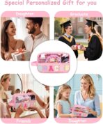 MONSTINA Snack Bag Clear Pouch, Makeup Travel Toiletry Bag, Clear Embroidery Letters Cosmetic Bag for Women Girls,Valentine's Gifts for Teens - Image 6