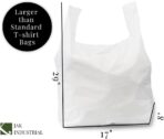 100 Pack - Jumbo (LARGE) T-Shirt Shopping/Trash Bags - 17" x 8" x 29" - 18 Microns Thick - Image 3