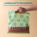 Fit Meal Prep 100% Compostable Food Storage Bags Set, Resealable Bags Plant-Based Freezer Bag for Food, ASTM D6400, US BPI & EU OK Compost Certified - Image 6