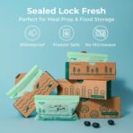 Fit Meal Prep 100% Compostable Food Storage Bags Set, Resealable Bags Plant-Based Freezer Bag for Food, ASTM D6400, US BPI & EU OK Compost Certified - Image 9