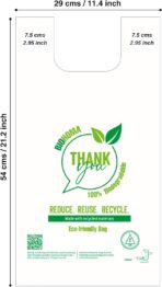 Biodegradable T-Shirt Bags (1000 count) Recyclable Compostable Reusable, white grocery bags/Restaurant bags/convenience stores/bolsas plasticas tipo camiseta biodegradable. - Image 6