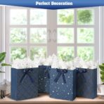 4 Pack 9" Medium Size Gift Bags Assorted Premium Blue Gift Bags with Tissue Paper Use for Birthdays, Baby Shower,weddings,Party Favor, Holiday Presents-7" X 4" X 9" - Image 7