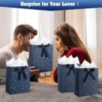 4 Pack 9" Medium Size Gift Bags Assorted Premium Blue Gift Bags with Tissue Paper Use for Birthdays, Baby Shower,weddings,Party Favor, Holiday Presents-7" X 4" X 9" - Image 9