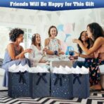 4 Pack 9" Medium Size Gift Bags Assorted Premium Blue Gift Bags with Tissue Paper Use for Birthdays, Baby Shower,weddings,Party Favor, Holiday Presents-7" X 4" X 9" - Image 10