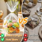 PigPotParty Cellophane Bags 8"x11", 50 Pack Clear Gift Bags, Bottom Gusset for Stand-Up Display, Plastic Cellophane Gift Wrap, Ideal for Goodies, Treats, Party Favors, Mugs, Includes 50 Ties - Image 6