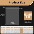 Acid Free Paper Protector Sheets, Clear Plastic Sleeves for Art, Magazine Protectors for Collectors, Protective Sleeves for Paper 11x14 Canvas Print Photos Newspaper Poster Art Bag, Pack of 25 - Image 3