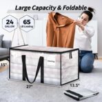 8 Pack Extra Large Heavy Duty Moving Bags, Clear Storage Bins with Lids, Reinforced Handles & Heavy-Duty Zippers Moving Boxes Storage Bags Totes for Clothes Packing, Dorms, College Supplies, Clear - Image 3