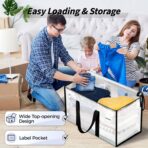 8 Pack Extra Large Heavy Duty Moving Bags, Clear Storage Bins with Lids, Reinforced Handles & Heavy-Duty Zippers Moving Boxes Storage Bags Totes for Clothes Packing, Dorms, College Supplies, Clear - Image 6