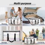 8 Pack Extra Large Heavy Duty Moving Bags, Clear Storage Bins with Lids, Reinforced Handles & Heavy-Duty Zippers Moving Boxes Storage Bags Totes for Clothes Packing, Dorms, College Supplies, Clear - Image 7