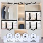 8 Pack Extra Large Heavy Duty Moving Bags, Clear Storage Bins with Lids, Reinforced Handles & Heavy-Duty Zippers Moving Boxes Storage Bags Totes for Clothes Packing, Dorms, College Supplies, Clear - Image 8