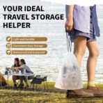 20 Pack Shoe Bags for Travel, 15.7" x 11.8" Clear Travel Shoe Bags for Packing, Large Waterproof Portable Drawstring Travel Shoe Storage Bag Travel Essentials Women for and Men - Image 4