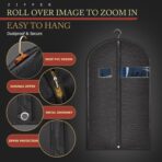 5 Pack 40-inch Suit Bag Garment Bag for Travel and Storage, Garment Bags for Hanging Clothes with Zipper and Visible Transparent Window, Black - Image 3