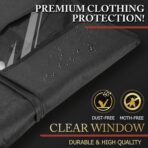 5 Pack 40-inch Suit Bag Garment Bag for Travel and Storage, Garment Bags for Hanging Clothes with Zipper and Visible Transparent Window, Black - Image 6