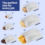 Wallaby 50 Count 1-Pint Gusset Mylar Bags with Labels, 11 Mil Total Thickness Long-Term Food Storage Pouches, 8x6 Stand-Up Zipper Heat-Sealable Airtight Packaging - Silver - Image 3