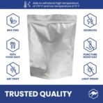 Wallaby 50 Count 1-Pint Gusset Mylar Bags with Labels, 11 Mil Total Thickness Long-Term Food Storage Pouches, 8x6 Stand-Up Zipper Heat-Sealable Airtight Packaging - Silver - Image 6