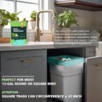 Compostable Trash Garbage bags,AYOTEE 13-15 Gallon Tall Kitchen Trash Bags,Heavy Duty Unscented 1.18Mils 55 Liter,60 Count,Strong Thicken Rubbish Waste Can Liners for Kitchen Garden Home - Image 3