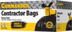 Commander 55 Gallon 3 MIL (eq) Heavy Duty Contractor Bags with Flap Ties - 36" x 56" with flaps - Pack of 10 - For Contractor, Industrial, & Outdoor - Image 3