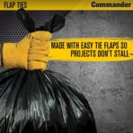 Commander 55 Gallon 3 MIL (eq) Heavy Duty Contractor Bags with Flap Ties - 36" x 56" with flaps - Pack of 10 - For Contractor, Industrial, & Outdoor - Image 5