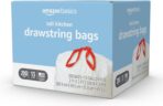 Amazon Basics Scented Trash Bags, Tall Kitchen Drawstring, Clean Fresh Scent, 13 Gallon, 200 Count, Pack of 1 - Image 5