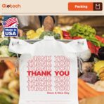 Glotoch Plastic Thank You Bags 1000 Count, 11.5" x 6.5" x 21" White Grocery Bags with Handles for Restaurant, Retail, Grocery Store, Takeout, Convenience Stores, T-shirt Shopping Bag in Bulk - Image 6