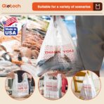 Glotoch Plastic Thank You Bags 1000 Count, 11.5" x 6.5" x 21" White Grocery Bags with Handles for Restaurant, Retail, Grocery Store, Takeout, Convenience Stores, T-shirt Shopping Bag in Bulk - Image 9