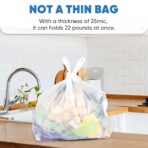 Plastic Bags, (11.5”x 6.5" x 21”)(200Pack) White Plastic Shopping Bags with Handles for Small Business Grocery T Shirt Bag Reusable and Disposable, in Bulk - Image 3