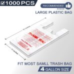 YoYoRain 1000 Pack White Thank You T-Shirt Bags with Handles, 11"x6"x21" Plastic Shopping Bags for Grocery, Retail & Takeout - Image 4