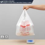 YoYoRain 1000 Pack White Thank You T-Shirt Bags with Handles, 11"x6"x21" Plastic Shopping Bags for Grocery, Retail & Takeout - Image 5