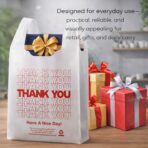 YoYoRain 1000 Pack White Thank You T-Shirt Bags with Handles, 11"x6"x21" Plastic Shopping Bags for Grocery, Retail & Takeout - Image 6