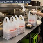 YoYoRain 1000 Pack White Thank You T-Shirt Bags with Handles, 11"x6"x21" Plastic Shopping Bags for Grocery, Retail & Takeout - Image 7