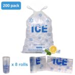 200 PACK 3 lb. Plastic Drawstring Ice Bags 9 x 15.5 Inch Heavy-Duty Plastic Ice Bags with Plastic Draw String (2mil Thickness) - Image 4