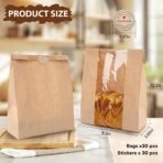 30 pack bread paper bags with window, including 30 homemade bread storage label seal stickers (13.7x8.3x3.5 inches) - Image 4