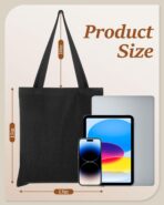 Lzerking Canvas Tote Bag Bulk for DIY Projects, 13x15 Inches Tote Bags for Grocery Shopping, 10oz Machine Washable Fabric - Image 4