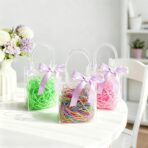 MAQIHAN Clear PVC Gift Bags with Handles - 10PCS Mini Party Favor Bags Transparent Party Favour Plastic Gift Bag 5.9X6.29 Inches Tote Goodie Bag Bulk Pvc Plastic Bags with Handles for Gifts - Image 6