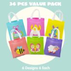 JOYIN 36 PCS Easter Gift Bags, Non Woven Easter Tote Bags with Handles Party Treat Bags for Gifts Wrapping, Egg Hunt Game, Party Supplies - Image 3