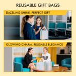 RACETOP 15 Pcs Iridescent Glossy Gift Bags Medium Size, 8x4x10 Inch Holographic Reusable Gift Bags with Handles, Ideal for Birthday, Wedding, Bachelorette, Party Favors, Holiday Goodie - Image 7