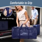 12 Pack Extra Heavy Duty Large Moving Bags with Strong Zipper & Comfortable Handles, Sturdy & Durable Clothes Storage Bags Totes Bins, Packing Moving Boxes for College Supplies, Dark Blue - Image 7