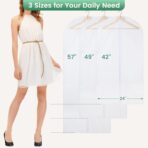 12 Pack Garment Bags for Hanging Clothes - Translucent Suit Bag for Closet Wardrobe Storage Travel - 24" x 42" - Image 3