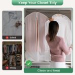 12 Pack Garment Bags for Hanging Clothes - Translucent Suit Bag for Closet Wardrobe Storage Travel - 24" x 42" - Image 7
