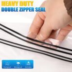 6Pack Extra Large Plastic Storage Bags 10 Gallons 24"x20"x7" Zero BPA Double Zipper Seal 4 Mils Thick Double Layer Carry Handle Resealable Moving Seasonal Travel Clothes - Image 6